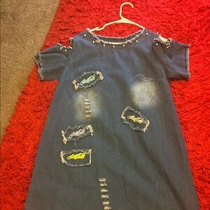 Stylish Blue woman’s Dress with Patchwork